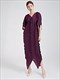 Pleated V-Neck Loose Tie Up Irregular Long Evening Dress