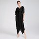 Pleated V-Neck Loose Tie Up Irregular Long Evening Dress