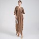 Pleated V-Neck Loose Tie Up Irregular Long Evening Dress