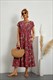 Women Summer Casual Dresses Print Fashion Style Short Sleeve O-Neck Fold With Pockets