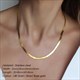 Unisnake Herringbone Chain Necklace Choker - Stainless Steel Gold Color