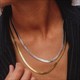 Unisnake Herringbone Chain Necklace Choker - Stainless Steel Gold Color