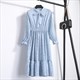 Bohemian Floral Polka Dot Midi Dress With Long Sleeves