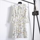Bohemian Floral Polka Dot Midi Dress With Long Sleeves
