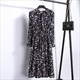 Bohemian Floral Polka Dot Midi Dress With Long Sleeves