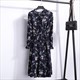 Bohemian Floral Polka Dot Midi Dress With Long Sleeves