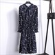 Bohemian Floral Polka Dot Midi Dress With Long Sleeves