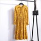 Bohemian Floral Polka Dot Midi Dress With Long Sleeves