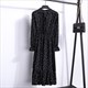 Bohemian Floral Polka Dot Midi Dress With Long Sleeves