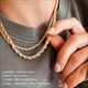3-4Mm Rope Chain Necklace Stainless Steel Gold Choker