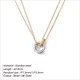 Two-Color Pendant Necklace Choker Stainless Steel Fashion Jewelry