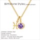 Schmuck Diy Halskette Halskette2 Zirkonia Edelstahl Geburtsstein Sternbild Doppel Anhänger Geburtstagsgeschenk