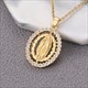 Mehrere Stile Zwei Farben Gold Und Silber Halskette Kupfer Jungfrau Maria Runder Anhänger Elegante Damen Hals Accessoires Schmuck