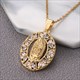 Mehrere Stile Zwei Farben Gold Und Silber Halskette Kupfer Jungfrau Maria Runder Anhänger Elegante Damen Hals Accessoires Schmuck