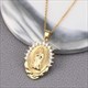 Mehrere Stile Zwei Farben Gold Und Silber Halskette Kupfer Jungfrau Maria Runder Anhänger Elegante Damen Hals Accessoires Schmuck