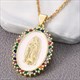 Mehrere Stile Zwei Farben Gold Und Silber Halskette Kupfer Jungfrau Maria Runder Anhänger Elegante Damen Hals Accessoires Schmuck