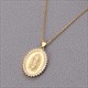 Mehrere Stile Zwei Farben Gold Und Silber Halskette Kupfer Jungfrau Maria Runder Anhänger Elegante Damen Hals Accessoires Schmuck