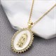 Mehrere Stile Zwei Farben Gold Und Silber Halskette Kupfer Jungfrau Maria Runder Anhänger Elegante Damen Hals Accessoires Schmuck