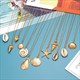 Hesiod Antique Gold Color Chain Summer Beach Jewlery Starfish Shell Pendant Necklace For Women