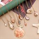Hesiod Boho Conch Shells Necklace Sea Beach Shell Pendant Necklace Chain Jewelry For Women Collier Femme Shell Gold Color