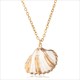 Hesiod Boho Conch Shells Necklace Sea Beach Shell Pendant Necklace Chain Jewelry For Women Collier Femme Shell Gold Color
