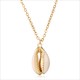 Hesiod Boho Conch Shells Necklace Sea Beach Shell Pendant Necklace Chain Jewelry For Women Collier Femme Shell Gold Color