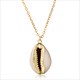 Hesiod Boho Conch Shells Necklace Sea Beach Shell Pendant Necklace Chain Jewelry For Women Collier Femme Shell Gold Color