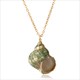 Hesiod Boho Conch Shells Necklace Sea Beach Shell Pendant Necklace Chain Jewelry For Women Collier Femme Shell Gold Color
