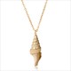 Hesiod Boho Conch Shells Necklace Sea Beach Shell Pendant Necklace Chain Jewelry For Women Collier Femme Shell Gold Color