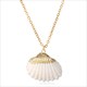 Hesiod Boho Conch Shells Necklace Sea Beach Shell Pendant Necklace Chain Jewelry For Women Collier Femme Shell Gold Color