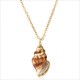 Hesiod Boho Conch Shells Necklace Sea Beach Shell Pendant Necklace Chain Jewelry For Women Collier Femme Shell Gold Color