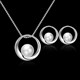 Accessoires Für Damen Hohl Runder Schmuck Set Perle Anhänger Halskette Ohrstecker Set Braut Valentinstag Geschenk Für Damen