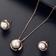 Accessoires Für Damen Hohl Runder Schmuck Set Perle Anhänger Halskette Ohrstecker Set Braut Valentinstag Geschenk Für Damen
