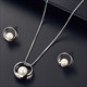 Accessoires Für Damen Hohl Runder Schmuck Set Perle Anhänger Halskette Ohrstecker Set Braut Valentinstag Geschenk Für Damen