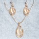 Jewelry Sets Gold Color Pendant Necklace Earrings Set For Women Bridal Wedding Crystal Jewelry Gift Cat'S Eye Stone Natural