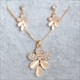 Jewelry Sets Gold Color Pendant Necklace Earrings Set For Women Bridal Wedding Crystal Jewelry Gift Cat'S Eye Stone Natural