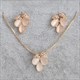 Jewelry Sets Gold Color Pendant Necklace Earrings Set For Women Bridal Wedding Crystal Jewelry Gift Cat'S Eye Stone Natural