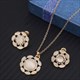 Jewelry Sets Gold Color Pendant Necklace Earrings Set For Women Bridal Wedding Crystal Jewelry Gift Cat'S Eye Stone Natural