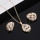 Jewelry Sets Gold Color Pendant Necklace Earrings Set For Women Bridal Wedding Crystal Jewelry Gift Cat'S Eye Stone Natural