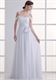 Weißes Chiffon-Prom-Kleid mit schulterfreiem Ausschnitt und Spaghettiträgern