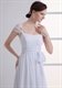 Weißes Chiffon-Prom-Kleid mit schulterfreiem Ausschnitt und Spaghettiträgern
