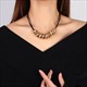 Black Leather Choker Necklace With Irregular Twisted Metal Pendant