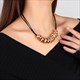 Black Leather Choker Necklace With Irregular Twisted Metal Pendant