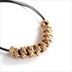 Black Leather Choker Necklace With Irregular Twisted Metal Pendant