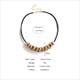 Black Leather Choker Necklace With Irregular Twisted Metal Pendant