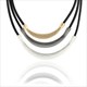 Multilayer Geometric Choker Necklace With Genuine Leather