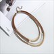 Multilayer Geometric Choker Necklace With Genuine Leather