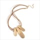 Multilayer Geometric Metal Pendant Leather Choker Necklace
