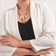 Multilayer Geometric Metal Pendant Leather Choker Necklace