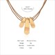 Multilayer Geometric Metal Pendant Leather Choker Necklace